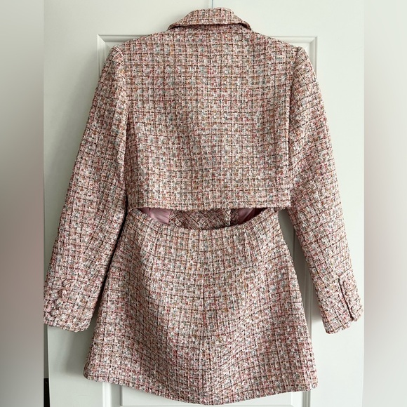 Self-Portrait Double Breasted Bouclé Knit Mini Dress US 4 / UK 8 - Picture 9 of 9